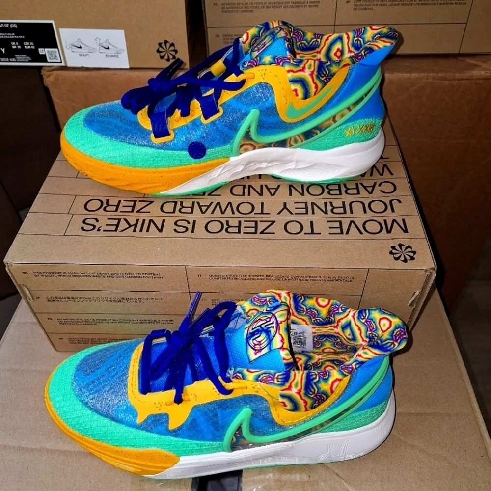 Nike Kyrie 8 GO SE (GS) Baltic Blue/ Multi-Color new with the box with no flaws.